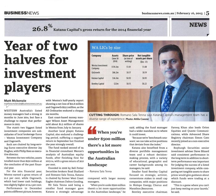 Year of two halves for investment players